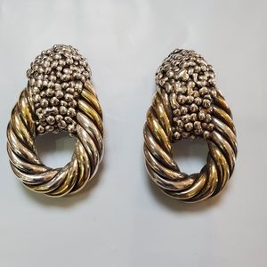 Vintage sterling silver clip on earrings-signed